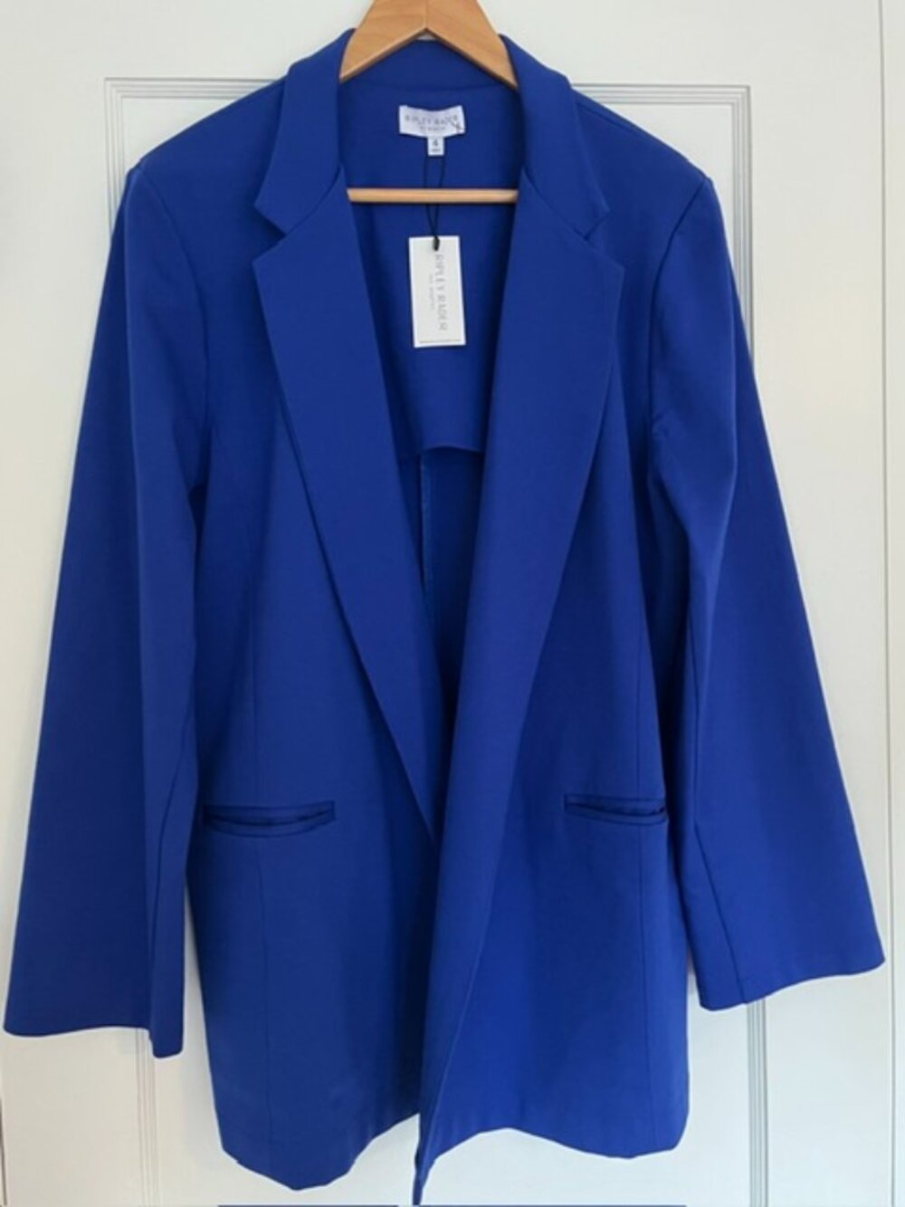 NWT Ripley Rader Oversized Ponte Blazer in Cobalt Blue | Size Large - Picture 2 of 7